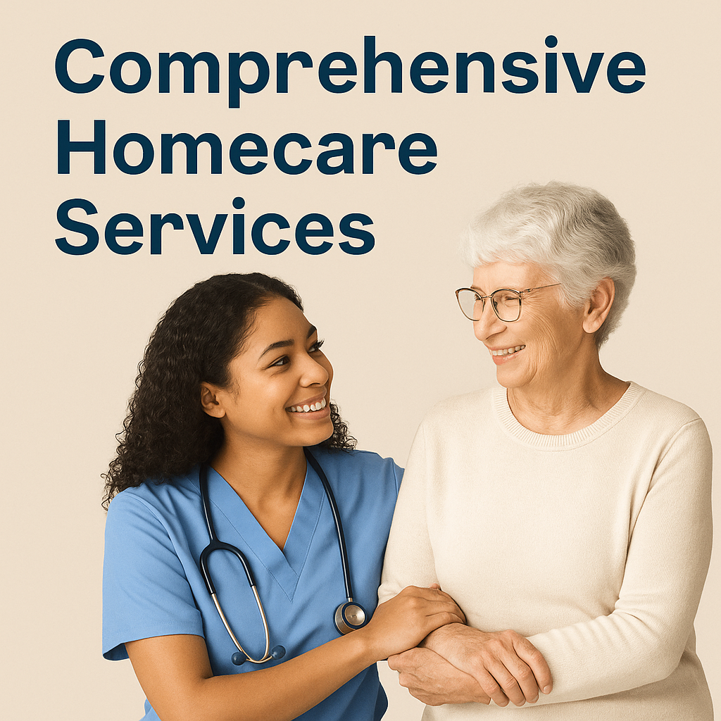 Compassionate nurse providing comprehensive homecare services in Minnesota, supporting an elderly woman.