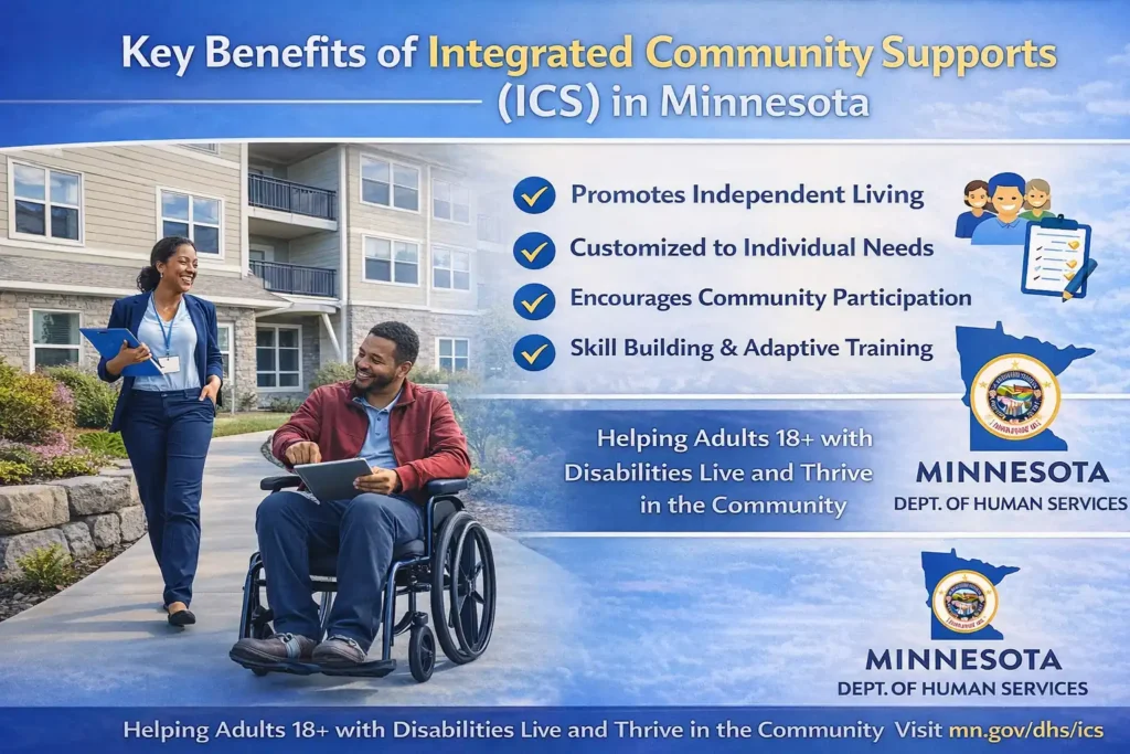 Key benefits of Integrated Community Supports (ICS) services in Minnesota