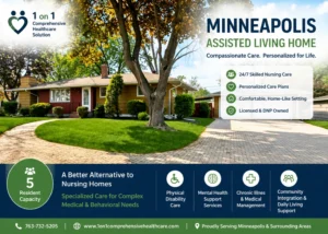 Minneapolis assisted living home by 1 on 1 Comprehensive Healthcare Solution with 24-7 skilled nursing care and personalized support